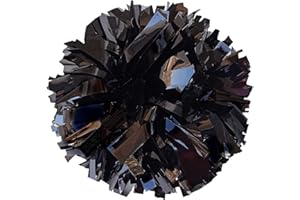 GUIFIER 2 Piezas Pompones de Cheerleading y Animación, Pompones Cheerleader metálicos de Animadora de 15 cm, Pompones de Animadora con Mango de bastón, Pompones de Animadora para niños y niñas