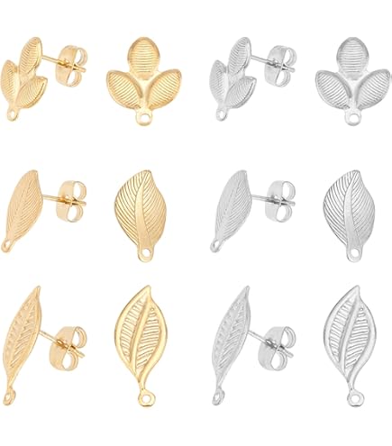 40 Boucles D'oreilles Créoles En Acier Inoxydable - Doré Et Argenté - Pour DIY Bijoux - Tige 12.5mm