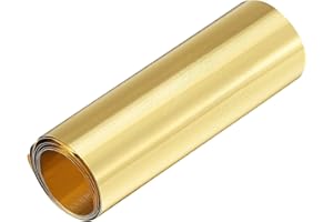 TA-VIGOR 1Pcs Brass Sheet Roll, 1000mm x 100mm x 0.02mm Metal Foil Plate Roll Brass Metal Thin Sheet Strip for Crafts, Electrical Repairs, DIY Projects, Grounding