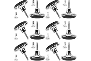 Minnhua 12 Pcs Furniture Legs Bed Castors Gliders with Metal Inserts for Beds Sofas Footstools Replacement for Castors Furniture Bed Chrome Feet Leg Glides Castors and Insert Fitting