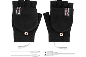 Flintronic Guanti Riscaldati USB, Guanti Riscaldati Elettrici, Guanti Invernali per Uomo Donna, Riscaldanti USB Guanti, Guanti da Lavoro a Maglia Lavabili per Donna Uomo