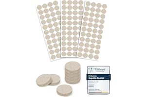 VABNEER 128 Stück Filzgleiter, 15 mm, beige, selbstklebend, Bodenschutz, Filzgleiter, 5 mm dick, Möbelgleiter für Möbelfüße (rund, 15 mm)