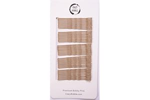 Crazy Bobble® Premium Bobby Pins for Women. Ideal Hair Pins for Styling, Hair Up, Hair Grips for Hair Buns, Add Volume. (5 cm / 2.2 inches 50 Pcs) (Dark Blonde)