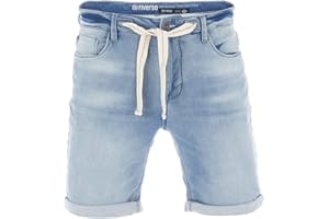 riverso RIVPaul - Pantaloncini di Jeans da Uomo, Pantaloni Corti Estivi, Bermuda Elasticizzati, Jeans Short in Cotone, Grigio, Blu, Blu Scuro, W30 - W42