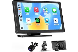 Haudio Car Stereo 7 Tums Carplay Skärm för Apple & Android Auto, Bärbar Bilspelare med 1080P Bakkamera, Trådlös Car Play med