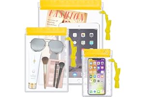 Meetory Sacchetti impermeabili in plastica PVC, per campeggio, kayak, canoa, escursioni, per videocamere, cellulari, tablet, 3 pezzi di diverse misure