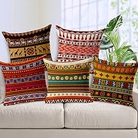 AEROHAVEN Decorative Hand Made Jute Throw/Pillow Cushion Covers (Multicolor, 12 x 12 inches) -Set of 5