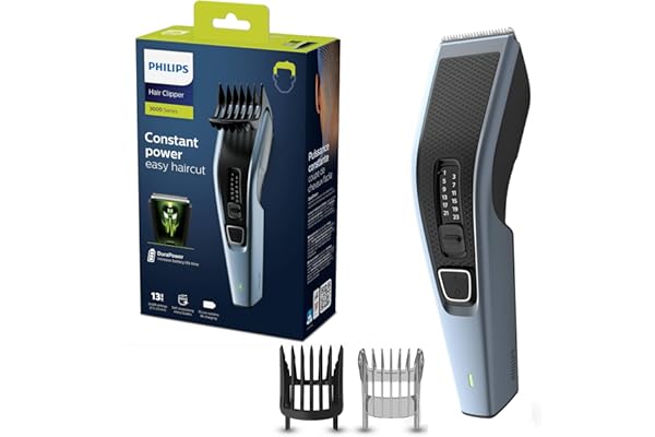 Philips Hair Clipper Série 3000, Tondeuse à Cheveux Lavable avec Technologie Trim-n-Flow (modèle HC3530/15)