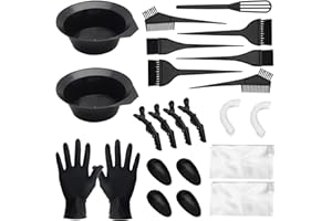 CREATESTAR 23 Piezas Kit De Coloración Tinte Herramientas Conjunto Para Coloración(Bol De Tinte Para El Cabello + Cepillo De Tinte De Pelo+ Clips+Cuchara De Mezcla+Guantes)