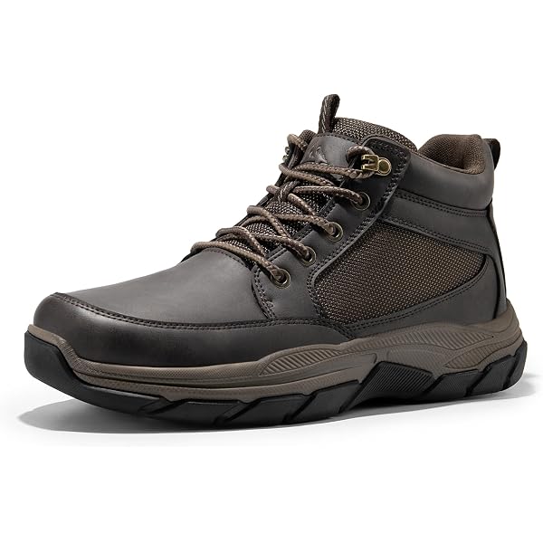 Chaussures Randonnée NORTIV 8 Homme - Cuir, étanches, Semelle Antidérapante - Pour Cheville, Confortables