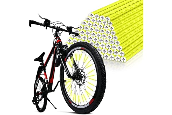 flintronic 48/96 PCS Réflecteur de Rayon de Vélo, Tubes Réflecteurs pour Rayons de Vélo Visibilité à 360°, Réflecteur de Roue de Bicyclette Rayons Réfléchissants pour Tous Les Rayons de vélo Standard