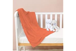 FARFALLAROSSA Manta Bebe Polar Franela Extra Suave, 70x100cm, Mantas Infantil, Naranja