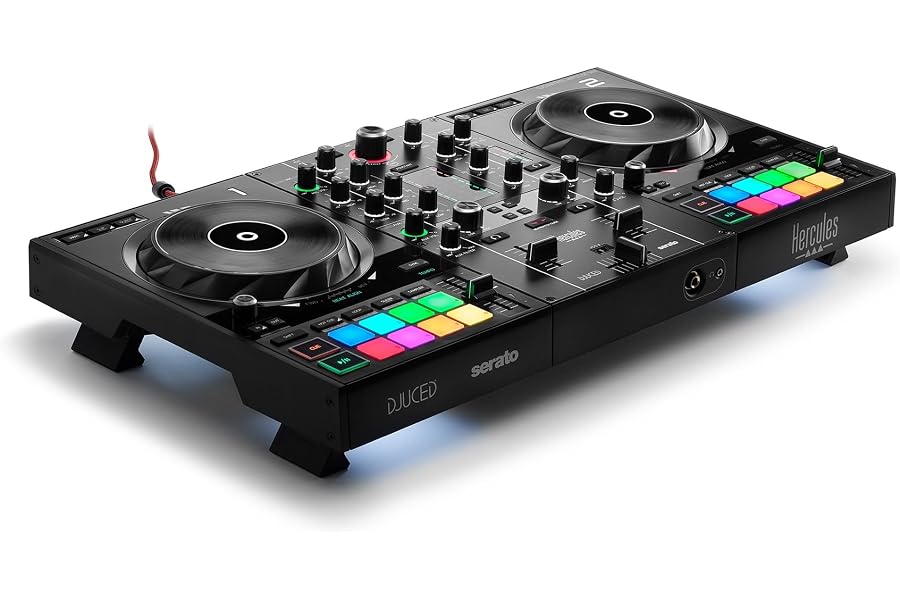 Hercules DJControl Inpulse 500 - Controladora de DJ USB de 2 decks para Serato DJ Lite y DJUCED