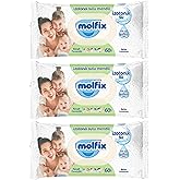 Molfix Wet Towel Wipes Isotonic Fresh Cleaning 3-Piece set with 60 Leaf Plastic Lids