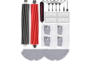 ‎IROBACC iRobacc 21 Stück Zubehörset für Roborock S8 PRO Ultra Ersatzteile 2 Rollenbürste 4 Seitenbürsten 4 Staubbeutel 4 HEPA-Filter 4 Wischtücher 1 Selbstreinigende Bürste