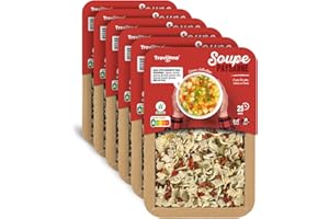 Trevijano Soupe Paysanne: 6 barquettes de 100 g chacune. Chaque barquette contient 8 portions de soupe mélange de pomme de terre, oignon, tomate, poivron vert, épinard, brocoli et poireau.