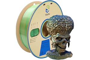 YOUSU Tri-Colors PLA Filament, Shiny Silk Coextruded 3D Printer Filament 1.75mm(± 0.03 mm), Silk Green/Gold/Blue Three Color Filament Fit Most FDM Printer, 1kg