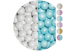 EinsSein 0,7kg Bolas de Chocolate crujiente boda bautizo Mezcla grande blanco-azul claro perla candy bar melts cereal surtido choco corazones almendras caramelos bombones confeti peladillas regalos