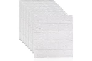 GDWD 10 Stück 3D Ziegel Tapete selbstklebende Wandpaneele,38,5x 35 cm weiße Ziegel Muster Wandaufkleber, für Badezimmer, Schlafzimmer, Wohnzimmer, Balkon, Küche