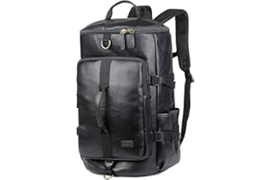 BAOSHA HB-26 Sac fourre-Tout en Cuir 3 Voies pour Homme Sac fourre-Tout de Week-End Sac à Dos à bandoulière Convertible Voyage Randonnée Sac à Dos de Nuit Sac à Main