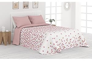 Victorio & Lucchino Colcha Bouti Reversible Cosida Modelo Celia (Rosa, 135 cm)