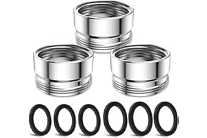 3 pcs Faucet Adapter Kit, CNYMANY Male M22mm to Female M20mm Fine Thread Kitchen Aerator Adapter Set Sink Faucet Adapter Connecting Garden Hose Water Filter Standard Hose via Diverter