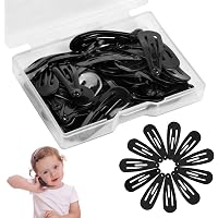 Kleine Haarspangen Für Mädchen – Set Mit 12 Stück, Schwarz, Metall | Mini-Snapclips Für Pony & Flyaways