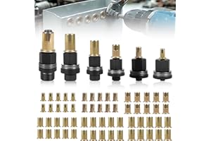 CVASNF 6 Stück Nietmutternzange Set, Einpressmuttern Nietenzange Nietmuttern Set Nieten für M3 M4 M5 M6 M8 M10 mit 60 Stück Muttern für Nietmutter Werkzeug Manuelle Nietmaschine