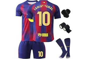 PEIFOON Neues Nr.10 Fußbal Trikot Set Kinder, Fussball Trainingstrikot, Heim/Auswärts Fußball Trikot, Fans Fußballtrikots, Schnell Trocknendes Atmungsaktives Fußballtrikot Mit Schienbeinschoner