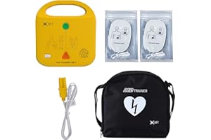 AED Trainer, AED Defibrillator Trainer Set CPR Training Device, English, Italian, French, Spanish Voice Prompts, 5 Different Scenarios, First Aid Defibrillator Trainee Beginner, XFT-120NB Training AED