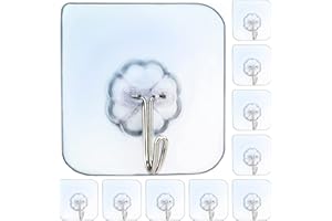 Lakedo Self Adhesive Hooks 【12 PCS】 Bathroom Stick On Hooks Heavy Duty – Best for Bathroom, Towels, Hanging Coat, Robe, Kitchen & Key Holder