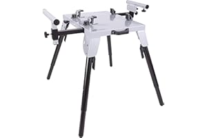 Evolution Power Tools Soporte Para Sierra de Corte, sujeción universal, altura ajustable, brazos extensibles de 3 m y soportes hasta 225 kg, Altamente portátil con patas telescópicas plegables