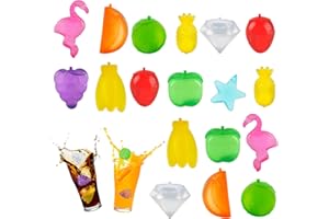 Wiederverwendbare Eiswürfel, RosyFate 25 Stück Eiswürfel Kunststoff Früchte, Plastik Eiswürfel, Ice Cubes im Früchte, Eiswürfel zum Kühlen von Getränken, Party Dekoration