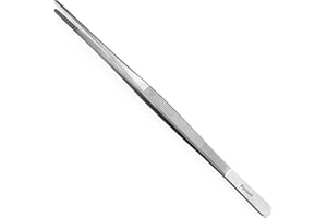 Purovi® Pinzette Professionali in Acciaio Inox | Lunghezza 30 cm | per Cucina, Terrario, Acquario e Altri Usi