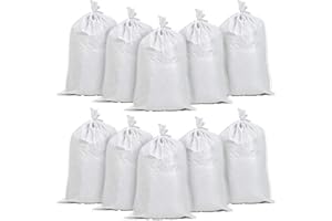 WEISI Heavy Duty Polypropylene Sand Bags with Ties 76cm x 33cm Flood Defence Prevents Flooding (10)