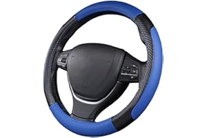 SFONIA Coprivolante per Auto Protezione Custodia Volante Cover in Pelle Artificiale Universale 37-38cm / 15" Antiscivolo Traspirante Durevole (Blu)