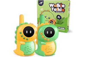 AMY & BENTON AmyBenton Dinosaur Walkie Talkies Kids, Dinosaur Toy for 3-8 Year Old Boys, Outdoor Walkie Talkies for Travel Camping Playground, Xmas Birthdays Gifts for Boys and Girls