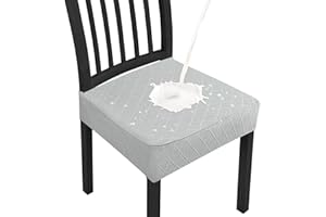 Dioxide Fundas Sillas de Comedor Impermeable Elásticas Sin Brazos,Ajustables y Lavables Funda Silla Jacquard Universales para Hogar,Restaurante,Fácil de Instalar y Limpiar Duraderas (Gris Claro)