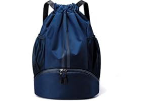 HUA ANGEL Impermeable Mochila con Cordón Grande Deporte Bolsa de Gimnasio con Cordón Mochila de Cuerdas con Compartimento para Zapatos Unisex para Vida Cotidiana Al Aire Libre Yoga Playa Natación