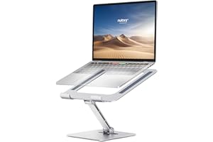 Nulaxy Support pour Ordinateur Portable, Pliable Ergonomique Support d'ordinateur avec Hauteur Réglable Compatible avec MacBook, Dell, Lenovo Tous 10-16" Ordinateurs Portables-Argenté