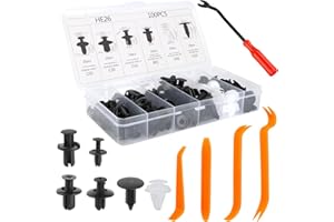 UKOFEW 105 Stücke Auto Clips, Befestigung Clips Auto, Kfz Werkzeug Befestigung Clips, Universal Kunststoff Spreiznieten, Auto Befestigung Clips, mit Demontage Werkzeuge, für Meisten Allzweckfahrzeuge