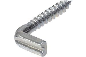 AERZETIX - C62078 - Juego de 20 - Gancho en forma de L Ø4.4x30mm - tornillo para madera roscado - escarpia para atornillar - alcayatas con rosca