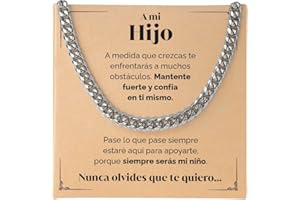 SOFIA FERRER Regalos Hermano, Colgante Hombre, Regalos Amigo Invisible, Regalo Hijo, Collar Acero Inoxidable, Regalo Personalizado Hombre, Cumpleaños, Navidad, San Valentin