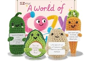 SZMDLX 4Pcs Emotional Support Potato, Pocket Hug Crochet Gift Set - Handmade Positive Dolls for Women, Worry Dolls Good Luck Motivational Gifts for Birthday, work,Christmas, Teachers