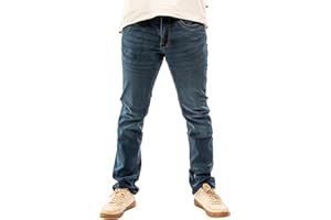Vasego - Men's Denim Jeans Straight Fit - Classic Fit - Basic Denim Mens Jeans Trousers - Black & Blue - Work Clothing - Straight Cut