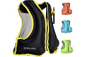 FORWEWAY Inflatable Snorkel Jacket Kayak Swimming Jacket for Adults Snorkel Vests Inflatable Buoyancy Jacket for Snorkeling Water Sports Beginner Adults-Only