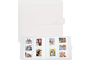 CREFOTU 360 Pockets Photo Album for Fujifilm Instax Mini LiPlay 12 11 90 70 9 8+ 8 7S Instant Camera/Mini Link SP-1 Printer, Polaroid Snap Touch PIC-300 Z2300 Mint Camera Printer (White)