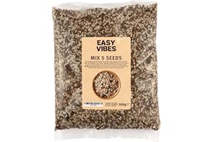 Easy Vibes - Mélange de 5 Graines (500g) | 5 Graines (Courge, Lin, Chia, Tournesol, Sésame) | Idéal pour le pain, les salades ou les yaourts