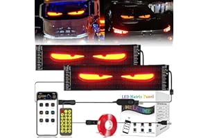 BUNQQF Lumière yeux du diable pour voitures, grand écran LED dynamique, affichage LED programmable pour camion, magasin, fête, bar, hôtel pour voiture, camion, vitrine de magasin