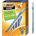 BIC Round Stic Xtra Life Ball Pen - Pack of 60, Blue